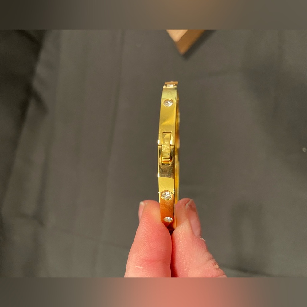 Kate Spade Gold Hinged Bracelet with Crystal Accents - Picture 7 of 8